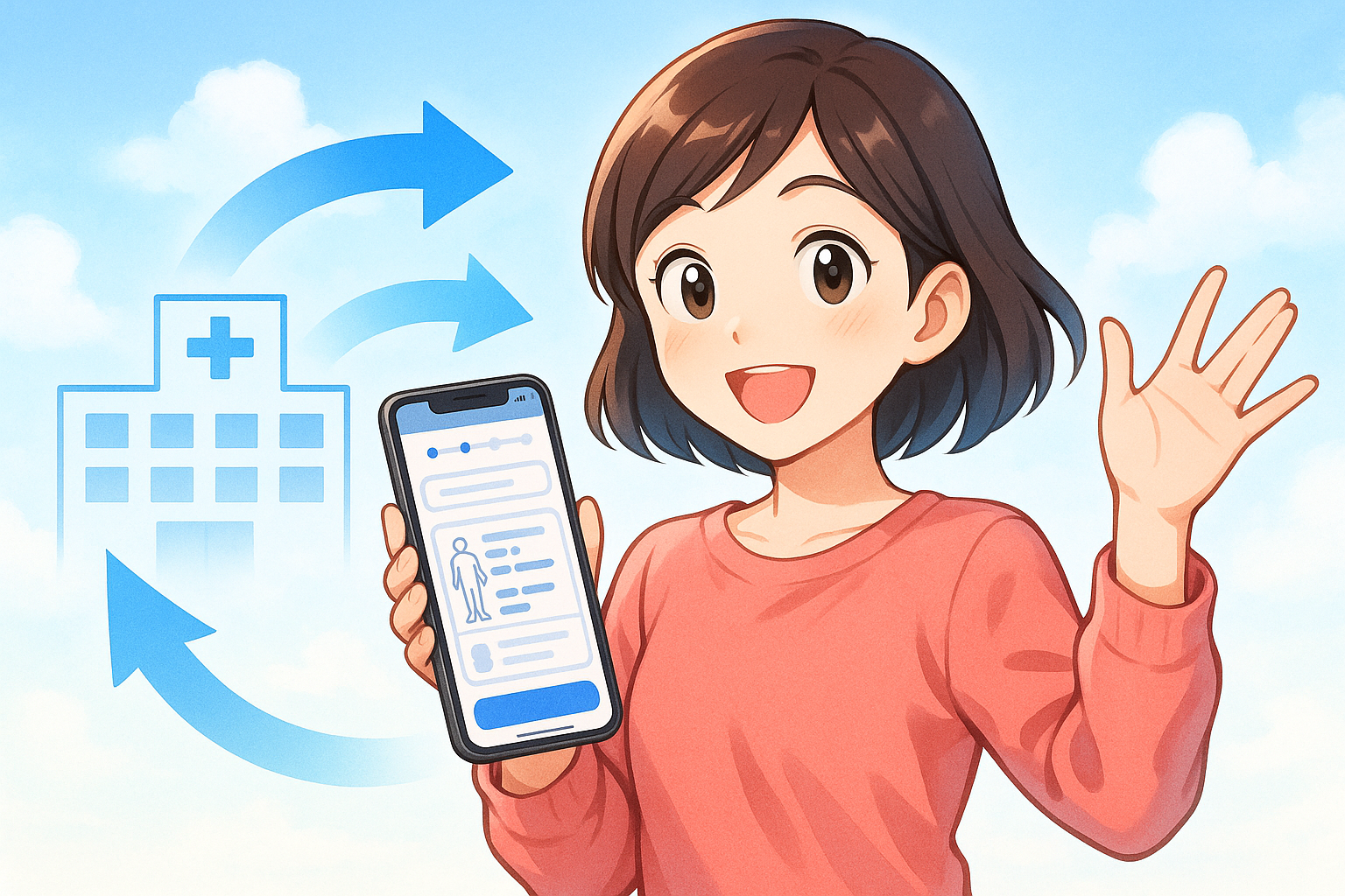 来院前の「聞き取り」を、あらかじめ済ませておく仕組みのイメージ