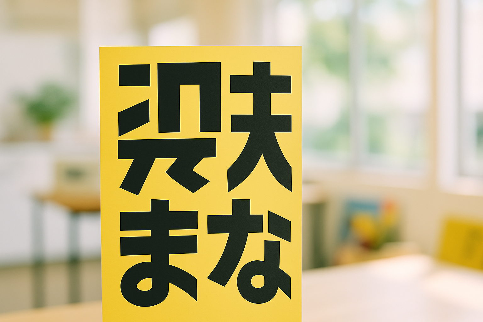 作例ポスターのデザインイメージ。鮮やかな青の紙面に白い文字と幾何学図形が並ぶ構成。