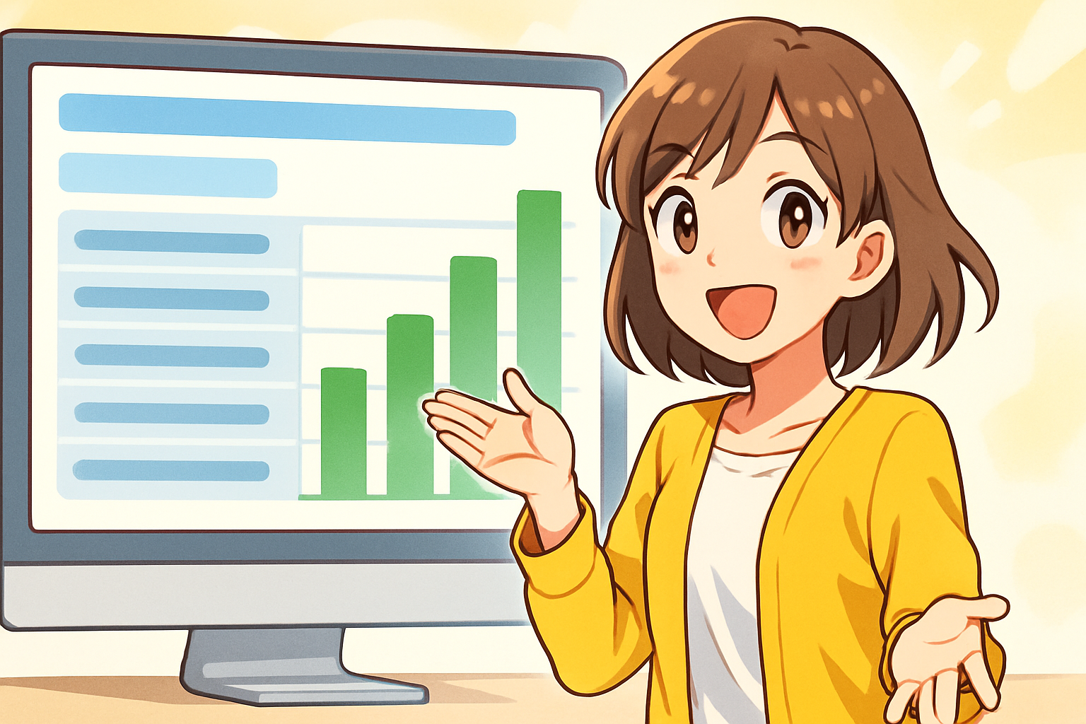 回答一覧と満足度の棒グラフを並べた回答管理機能の説明図で実際の回答データは含まない