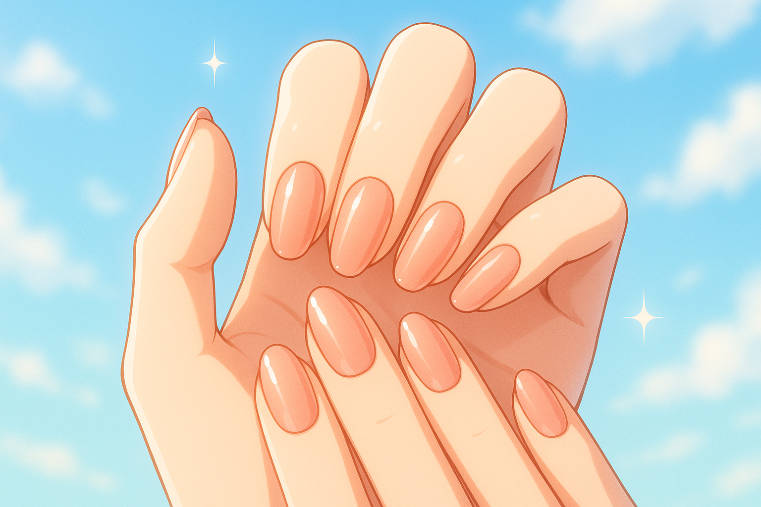 サロン施術後の美しく整ったネイルの手元