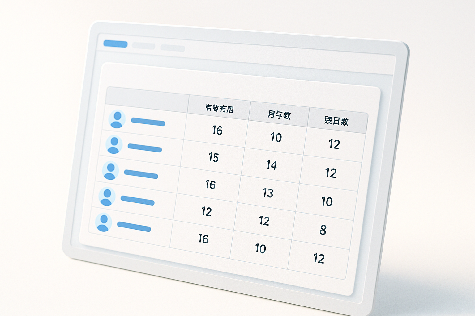 従業員ごとの有給休暇の付与日数と残日数が表形式で整理された有給管理画面